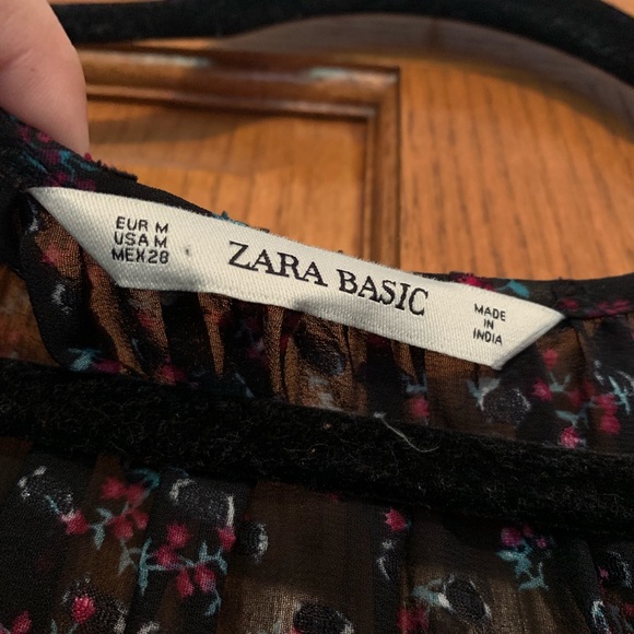 ZARA BLACK FLORAL DRESS - Picture 4 of 5